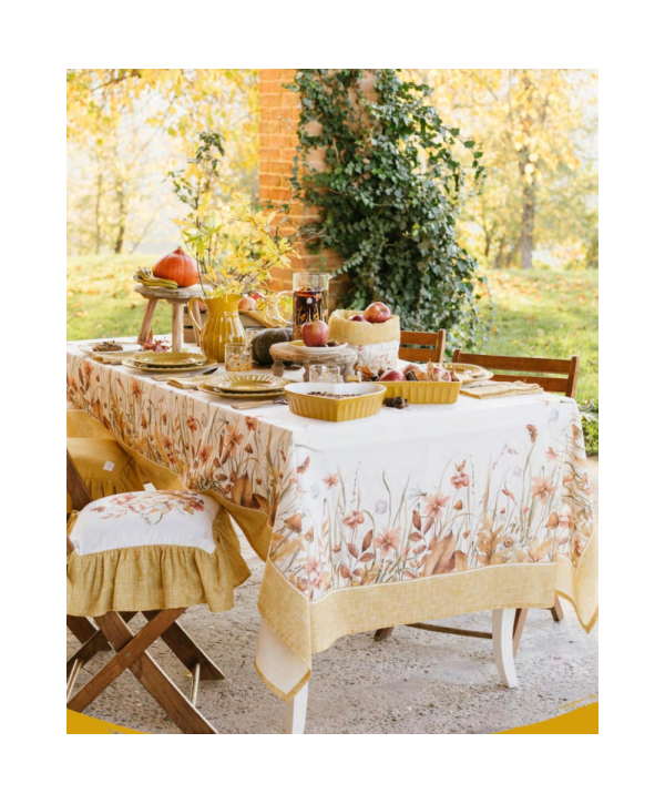 Centro tavola "Giardino d'autunno" in 100% cotone