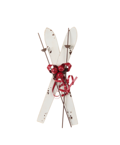 Sci in metallo bianco/rosso
